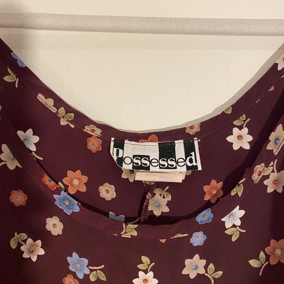 90s Brown Floral Slip Dress - Picture 2 of 3